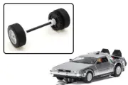 Scalextric Genuine W11254 Rear Wheels Axle Tyres For Back To The Future DeLorean
