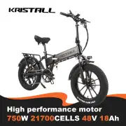 KRISTALL RX20 750W Electric Bike 20" 48V 18AH Mountain Ebike City Bicycle 45KMH