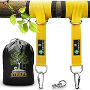 Safe Tree Swing Hanging Kit (Set of 2) - 20ft Long Straps with Two Alloy Carabiners and 2000 Lb Breaking Strength - Easy & Fast Installation for All Types of Swings and Children