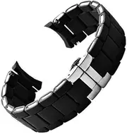 YCBFGAZATK Fashion Silicon Clad Steel Watch Band Fit For Armani AR5890 5891 5906 5905 Special Rubber Watch Strap Replace Bracelet