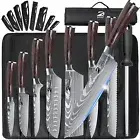 8 pcs Chef Knife Set Japanese Damascus Sharp Stainless Steel Kitchen Knives