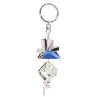在飛比找Yahoo奇摩購物中心優惠-BALENCIAGA 巴黎世家三角壓克力X金屬閃電鑰匙圈吊飾