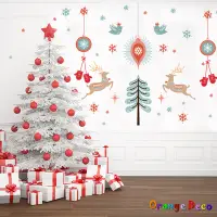 在飛比找蝦皮商城優惠-【橘果設計】耶誕圖案聖誕壁貼 壁貼 牆貼 壁紙 DIY組合裝