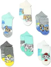 [Nickelodeon] Paw Patrol Pups Boys Toddler 6 Pack Gripper Quarter Socks