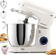 [Honinst] Stand Mixer, 6.5QT 10-Speed Tilt-Head Electric Stand Mixer, 3-In-1 Kitchen Mixer with Bowl, Dough Hook, Whisk and Beater, Food Mixer for Baking, Cake and Most Home Cooks, Beige