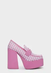 [Daisy Street] Plaid Platform Mules