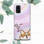 Cute Corgi Rainbow Happy Dog Case For Samsung Note 20 S10 S20 S21 S22 S23 S24 FE