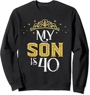 [X.Style] My Son is 40 Years Old 1983 40th Birthday Sweatshirt ds1510 Sweater (M) Black