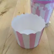 Cupcake Case Baking Cup Pink & White Stripe For Party Cupcakes Muffins 24