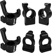 OGRC Aluminum Alloy Steering Knuckles, Caster Blocks C Hubs and Rear Hubs for 1/24 Losi Micro-B Buggy Upgrade Parts (Black)