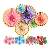 在飛比找momo購物網優惠-【砌氛Kibun】派對布置紙扇花6入組1組(生日 氣球 求婚