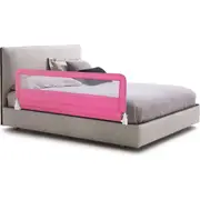 Costway 1.5M Folding Bed Rail Adjustable Protective Guard Mesh Cot Bedrail Pink