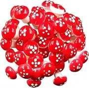 AZURAOKEY 50 Pieces Mini Mushroom Miniatures 2cm Fairy Garden Artificial Mushrooms Statue DIY Micro Landscape Decor Mushrooms Ornament (Red)