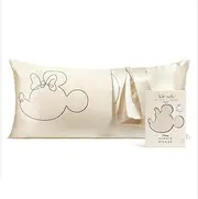 Mickey/Minnie x Kitsch Satin Pillowcase - Softer Than Silk Pillowcase for Hair & Skin | Cooling Satin Pillowcases with Zipper | Satin Pillow Case Cover | Pillow Cases King Size (Mrs. Mouse)