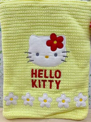 【震撼精品百貨】Hello Kitty 凱蒂貓 KITTY針織斜背包-黃#79286 震撼日式精品百貨