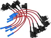 BESTYASH 10pcs Car Fuse Tap: Micro Fuse Holders for Automotive Electrical Parts Universal Holder for Cars Boats Motorcycles Adapter Inline