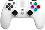 Freaks And Geeks Manette Sans Fil Blanche pour PS4 Avec Prise Jack pour casque Blanc