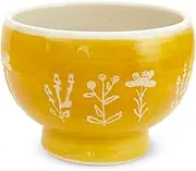 J-Kitchens Isayama Kiln Soup Bowl, Drink or Eat, Free Round Bowl, 11.8 fl oz (350 cc), Hasami Yaki, Made in Japan, Wild Flowers, Yellow