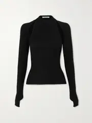 [PETER DO] PETER DO - Convertible Halterneck Merino Wool And Silk-blend Top - Black - small small Black
