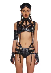 [Club Exx] Rude Awakening Harness Bra Top - Black