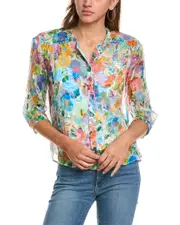 Johnny Was Petite Hunni Silk Blouse