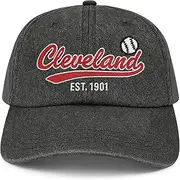 [Veminei] Cap Hat Classic Vintage Embroidered Hat Cap for Men Women Teenager Cap Adjustable