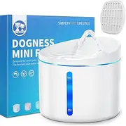 Dogness Pet Fountain Cat Water Dispenser Healthy and Hygienic Drinking Fountain 1L Automatic Electric Mini Water Bowl for Small Dogs, Cats, Birds and Smaller Animals (White)