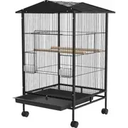 Advwin 85CM Large Bird Cage 2 Perches Aviary Parrot Budgie Finch Canary w/Brakes