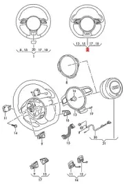 Genuine AUDI Sports Steering Wheel Leather Soul/Mercato Blue 4G0419091BMMUN
