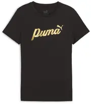 Girl's Ess+ Script Metallic Tee