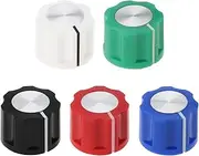 eMagTech 5pcs Guitar Effect Volume Adjust Knobs 16x12mm Guitar Plastic Metal Potentiometer Knobs Hole Diameter 6.4mm Guitar Potentiometer Tone Knobs