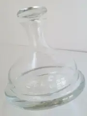 Handcrafted Glass Orb TILTED Whiskey Wine Decanter Carafe W Stopper From Poland