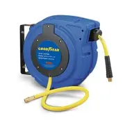 Goodyear Air Hose Reel Retractable 3/8" Inch x 50' Foot Hybrid Polymer Hose