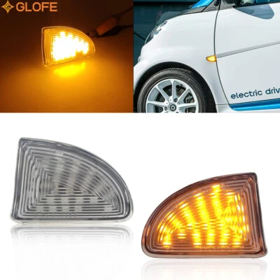 Pair FULL-LED Side Marker Lights Signal Lamp For 2007-2015 Smart Fortwo W451 (for: Smart)