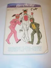 CHILDS UNCUT SIMPLICITY 7683 Sewing Pattern RABBIT CAT TIGER COSTUME SIZE 6