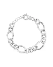 Chloe and Madison Silver Chunky Figaro Bracelet