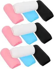 TOVINANNA 12pcs Leak Silicone Travel Container Covers Elastic Protective Sleeves for Shampoo and Lotion Bottles Multipurpose Travel Bottle Sleeves Black White Blue Pink Durable and Safe