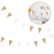 2 Pcs Pennant Flags Banners Decorative Bunting Triangle Picnic Child