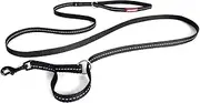 EzyDog Vario 4 LITE Multifunction Dog Leash - 12mm Nylon Webbing Lead for Small Dogs - 4 Leashes in 1, Soft, Comfortable, Reflective, Carbon Snap Clip, (75mm - 180cm, Black)
