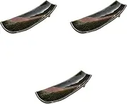 Set of 3, Oribe Triangle Pattern Ceramic Plate (11.3 x 4.3 x 2.0 inches (28.8 x 11 x 5 cm) | Deformed Plate (Extra Large), Ceramic (Earth) Setomonohonpo