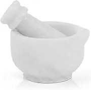 Marble Mortar and Pestle 2'' Inches White Handmade Mortar and Pestle Set for Kitchen Accessories - Mortar and Pestle for Spice Grinder Manual, Pestle and Mortar Bowl, Mini Crusher Bowl