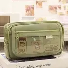 Large Capacity Pen Bag Canvas Stationery Storage Bag Pencil Case Student Gift