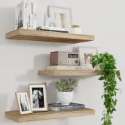 Floating Shelves, 17 Inch Wall Shelf Set of 17inch, Set of 3 Carbonized Black