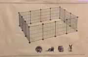 14 Panel Fence Dog Playpen Crate Pet Play Pen Exercise Puppy Kennel Cage Yard