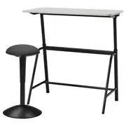 GLADHÖJDEN / NILSERIK table and sit/stand support, anthracite/grey