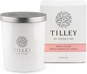 Tilley Classic White Pink Lychee Soy Candle, 240 g/45 Hour