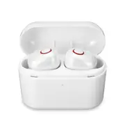 [bluetooth 5.0] Portable TWS True Wireless Earphone Mini Noise Cancelling Stereo Sport Headphone with Charging Box WHITE COLOR