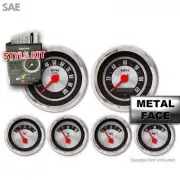 Style Kit - SAE American Retro Rodder IIII, Rd Modern Needles, Chrome Trim Rings