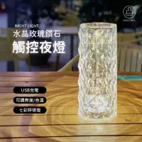 在飛比找momo購物網優惠-【Jo Go Wu】桌上型七彩水晶玫瑰造型夜燈(拍拍燈/檯燈