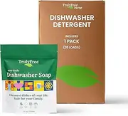 Truly Free Automatic Dishwasher Detergent Powder - Concentrated Dishwashing Detergent, Dish Soap, Hard Water Stain Remover, Kitchen Cleaning Supplies, No Harmful Ingredients - 12.5 oz (Pack of 1)
